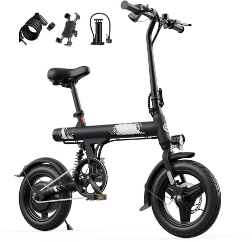 AOIHO Bicicleta Electrica, 20/14 Bicicleta Electrica Plegable con de 48V/36V Batería, Autonomía 45-70 KM, Motor de 250W, Pantalla LED, Ligera y Portátil Mini EBike para Ciudad y Desplazamientos