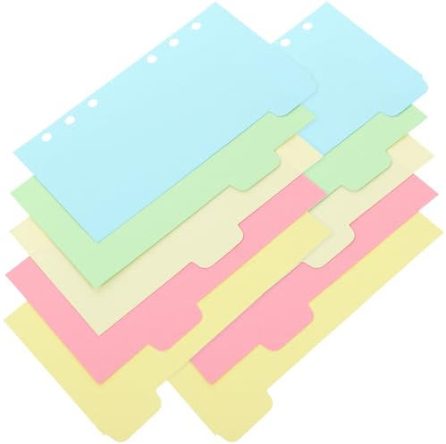 PRETYZOOM 10 feuilles Intercalaires Colorés pour Classeurs Séparateurs avec Onglets Détachables pour Organiser Cahiers et Dossiers Indexation Pratique et Rapide