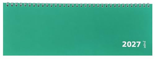 2027 ADINA bordtvärkalender 1W/1S kartonglock 30 x 10 cm mintgrön