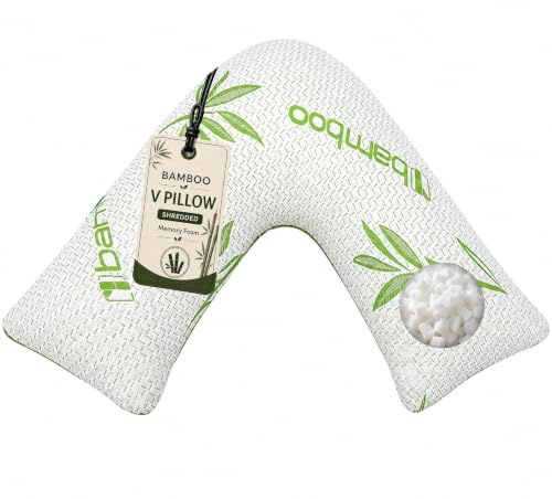 Rohi Orthopaedic V Pillow Memory Foam, Breathable Bamboo Pillow, Best for Nursing, Maternity & Pregnancy Support, Super Comfort for Your Back, Shoulders and Neck Support Pillow 47cm x 76cm x 27cm