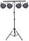 Set impianto luci led di effetti discoteca teatro dj deejay 4 PAR 18 LED RGB DMX + STATIVO LUCI A T ELEVATORE