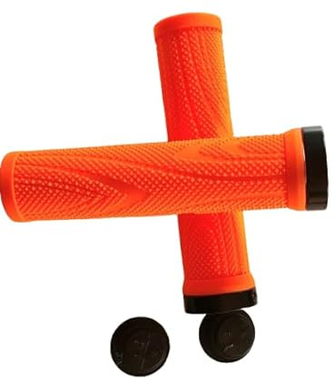 Cykelstyre handtag styre handtag halkfri gummi enkelsidig lås svart röd oange blå ny (orange)