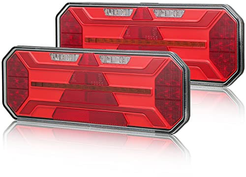 AGRISHOP LED Rückleuchten Anhänger Set 12/24V,2PCS LED Anhänger Heckleuchten Leuchten,LED Rücklicht Traktor PKW Wohnwagen Wasserdicht Rücklichter Anhänger,led Dynamische Rückleuchten Anhänger E-Mark