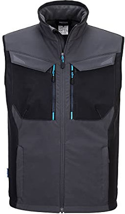 Portwest T751 Softshell Gilet WX3 Fleece Water Resistant Insulated Body Warmer Outdoor Windproof Vest Mens Workwear Metal Grey, 3XL