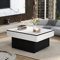 VOWNER Couchtisch, Couchtisch mit 2 Stauraum, Wohnzimmertisch, Hochglanz, Ausziehbar Schreibtisch, Tisch Modern,114 x 58 x 40 cm (Weiß)