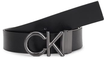 Calvin Klein Herren Gürtel Ck Metal Bombe PB 3.5 cm Ledergürtel, Schwarz (Ck Black /Dk Brown), 105 cm