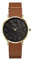 Rosefield West Village Black Cognac mit Schwarzes Zifferblatt und 33mm Goldgehäuse WBCLG-W96 Leder