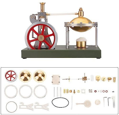 JOENI Vertikales Dampfmaschinen Modell, DIY Assembly Retro Dampfmaschine Modell Bausatz mit Kugelförmiger Kessel, Physical Experimentier Spielzeug für Erwachsene und Kinder