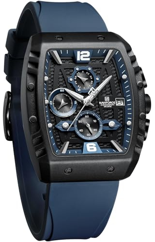NAVIFORCE Men Quartz Watch Auto Date Week Business Dress Analog Wrist Watches