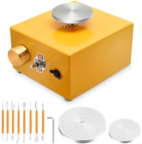 Krovtoy Töpferscheibe Keramik Rad Maschine 30W Töpferrad 6,5 cm 10 cm 30 W 0-300 U/min Elektrische Töpferradmaschine Mit abnehmbarem Pedal