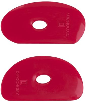 DIYOOHOMY 2 Pcs Soft Silicone Pottery Ribs for Ceramic, Mud and Clay Tools