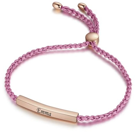 The Magical touch TMT Personalised Braided Bracelet | Personalised Gifts for Women| Matching Bracelets for 18th birthday gift | 30th Birthday Bracelet | Bracelets for Teenage Girls