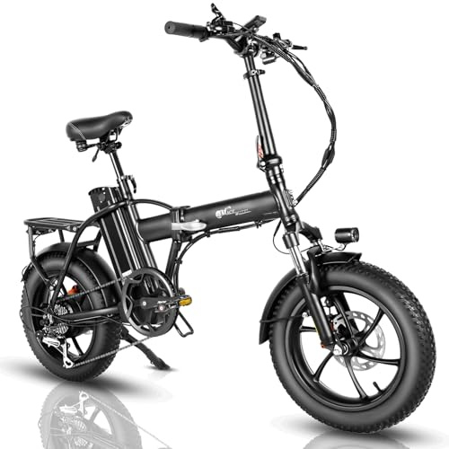 Skivogr 16 tums hopfällbar e-cykel, herr dam elcyklar, 48V/18 Ah tjock elcykel med 3,0 däck, 250 W/25 km/h urban ebike skivbroms färgdisplay