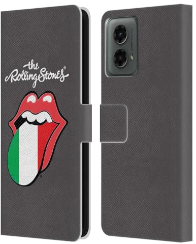 Head Case Designs Officially Licensed The Rolling Stones Italy International Licks 1 Leather Wallet Case Compatible with Motorola Moto G (2024)
