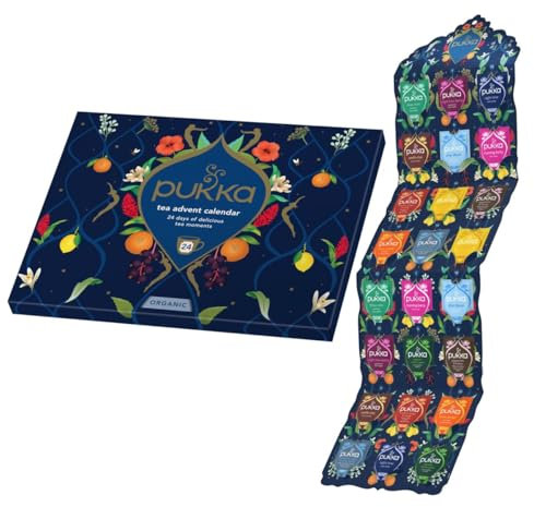 Pukka Herbs | Advent Calendar 2025 Organic Tea Selection | Ideal Secret Santa Christmas Gifts Idea For Women & Men | Perfect For Tea Enthusiasts | 24 Delightful Black/Green/Herbal Infusion Tea Bags
