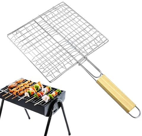 Cestino Alla Griglia Di Pesce - Grill Barbecue In Acciaio Inossidabile Per Cucina Sicura | Rastrello Per Griglia Antiaderente | Fischzange Zum Grillen Per Pesce, Verdure, Gamberi, Hamburger, All'apert