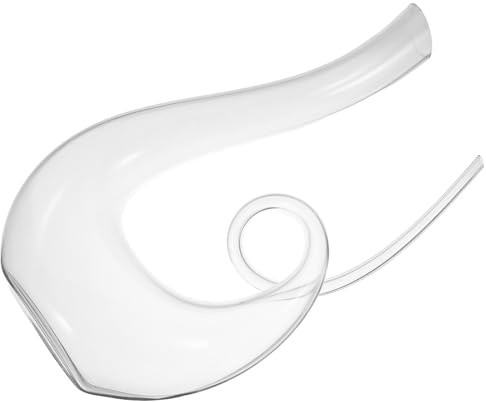 SHINEOFI Decanter per Vino in Cristallo Trasparente 1300Ml Versatore Integrato Caraffa Aeratore per Vino Rosso Design Bilanciato per Uso Domestico Ristoranti e Bar