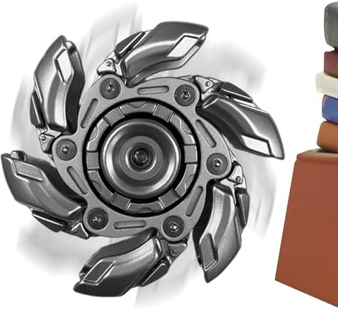 Spinner rotante in metallo, giocattolo calmante, strumento fidget da 3 pollici con rotazione, acciaio inossidabile compatto, giocattolo antistress con design compatto, accessorio di messa a fuo