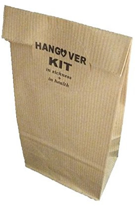 50 Kraft Bags Hangover Kit- Kit antiresaca Text in English