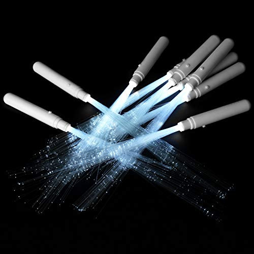 Hochzeit Leuchtwedel in weiß-leuchtend - 20 Stück LED Wedding Leuchtstäbe - sicher und wiederverwendbar - Alternative zu Knicklichtern - Batterien inklusive - Glowsticks für den Hochzeitstanz