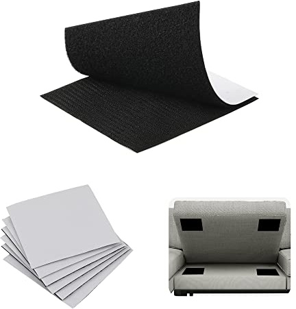 Lonage 15 x 15 cm Klettband, selbstklebende rutschfeste Couch Teppich Polster, doppelseitiger Klebeverschluss Greifer Rückenmontageband, um Safa Kissen vor dem Verrutschen zu bewahren - 6er Pack