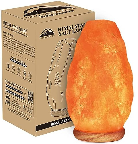 Himalayan Glow Natural Himalayan Salt Lamp with Dimmer Switch - All Natural and Handcrafted with Wooden Base | 6-8 lbs