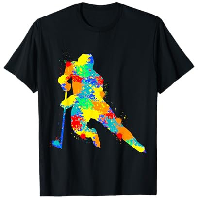 Die Besten Eishockey & Wintersport Geschenkideen Jungen Kinder Männer T-Shirt Schwarz Klassisch geschnitten Crew-Ausschnitt Kurzarm S Kleidergröße 36 EU