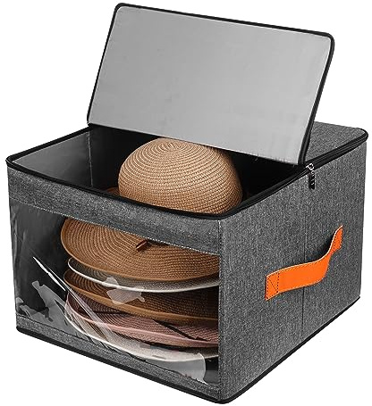 kushon Upgraded Hat Storage Box for Women & Men,Closet Hat Boxes Organizer Bag with Dustproof Lids,Cowboy Hat Box,Hat Carrier Case For Travel