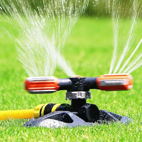 Tissting Irrigatore per Prato, Irrigazione Rotante a 360° con Ugelli Regolabili, Sistema di Irrigazione Automatica per Giardino, Prato, Alberi e Terreni Agricoli