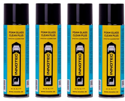 4 pezzi Innotec Foam Glass Clean Plus – Detergente per vetri per uso alimentare – senza striature, non lascia residui