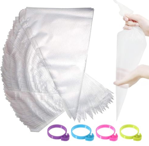 WishesMar 100 Stück Spritzbeutel Groß 55 cm Verdickten Einweg Spritzbeutel Gross Spritztüten Einwegspritzbeutel Stabil für Kuchen Torte Dekorieren und Plätzchen Cupcakes Backen Verschönerung