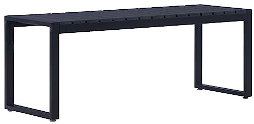 LAPOOH Gartenbank, Outer Banks, Parkbank, Garten Bank Für Draussen, Garten Sitzbank, Friesenbank, Gartenmöbel, 120,5 cm PS-Platte Schwarz