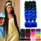 PARXITN Jumbo Braids Extensions Kanekalon Flechthaar für Kunsthaar Flechten Crochet Twist Box Zöpfe Haar 60cm 3 Stück 2 Tone Schwarz bis Blau Braiding Haarverlängerungen