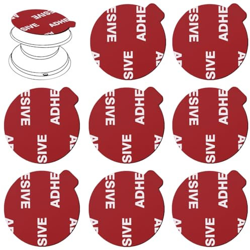 VIIMAKE - Cuscinetti di ricambio adesivi per base di montaggio, 8 pezzi, 3,5 cm, rotondi, nastri bifacciali neri, per telefono pieghevole