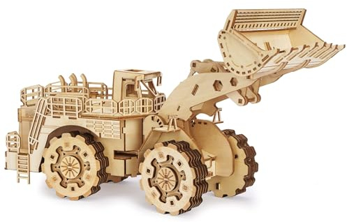 Hallisun 3D Wooden Puzzle for Adults, Wooden Mechanical Forklift Model Kit, Wood DIY Forklift Building Set, Vintage Vehicle Model Construction Craft Set, DIY Christmas Birthday Gifts for Men, 312 PCS