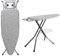 TEENO Tabla De Planchar Plegable 120 x 45 cm, Compatible con Plancha De Vapor, Cerradura Segura,7 Ajustes De Altura,100% Algodón,Soporte De Plancha Integrado, Universal para Hogar/Lavandería(Gris)