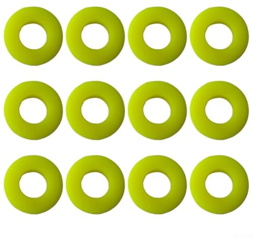 Volakebeing Amortiguadores de vibración de raqueta de tenis de silicona, paquete de 12 amortiguadores para raquetas de tenis y squash, reduce la vibración de las cuerdas, fácil de usar (amarillo)