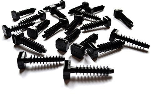 Gocableties 100 Pack of Black Cable Tie Masonry Screw Mounts, Up to 9mm Cable Ties, Premium Fixing Plugs