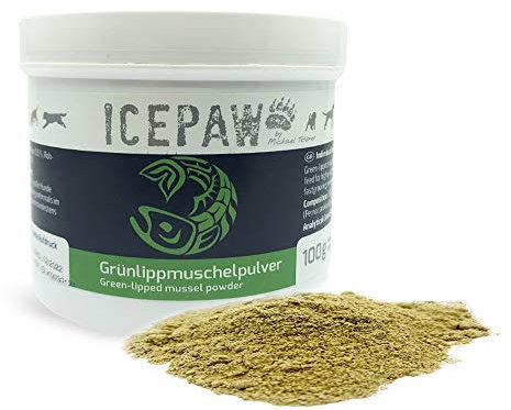 ICEPAW 100% Grünlippmuschelpulver | wichtiger Gelenknährstoff | Verschiedene Größen (100g)