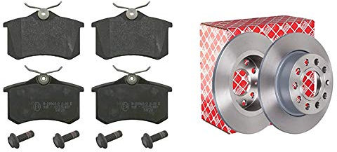febi bilstein 16488 Bremsbelagsatz mit Schrauben, 1 Stück + 23240 Bremsscheibensatz, 2 Bremsscheiben