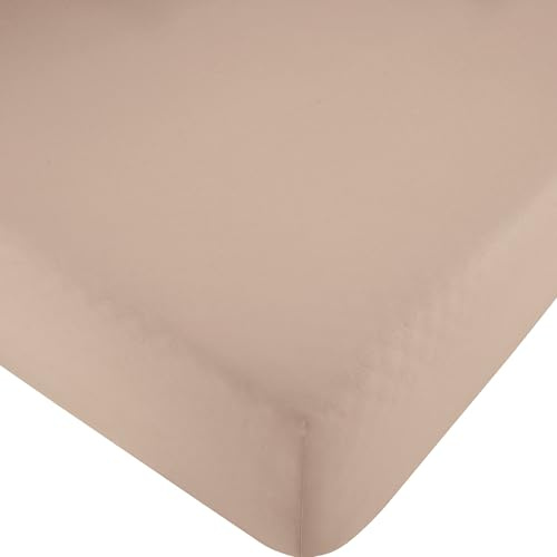 Erwin Müller Spannbettlaken, Spannbetttuch Renforcé Würzburg, Uni Taupe Größe 90x190 cm - 100x200 cm - strapazierfähig, formbeständig, mit Rundumgummi