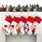 Duosheng & Elegant Weihnachtsstrumpf Weihnachts Gesenke Nikolausstrumpf Christmas Stockings Weihnachten Deko Weihnachtskamin Hängende Nikolausstrumpf Rot Weiß 5 Stück