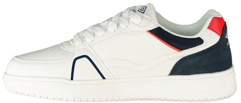 Umbro Herren Pablo Sneaker, Weiß Marineblau Rot, 44 EU