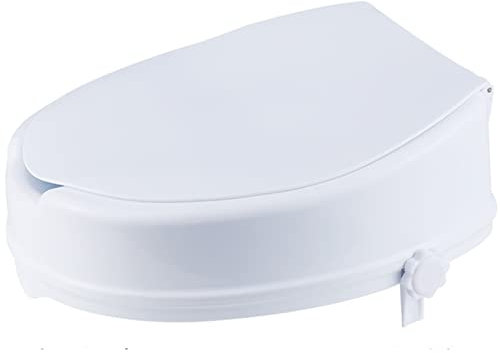Sedili WC Rialzati, Rialzo Sedile WC con Blocco di Sicurezza, Rialzo Sedile WC per Anziani e Disabili, WC Rotondi O Allungati, Prolunga di Sicurezza per Bagno Assiste Disabili, Anziani, Portatori di