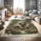 ABAKUHAUS Elefant Dekorativer Teppich, Wilde Natur Rüsseltiere, Hochwertiger Flächenteppich für Schlafzimmer und Wohnzimmer, 69x114 cm, Jadegrün Karamell