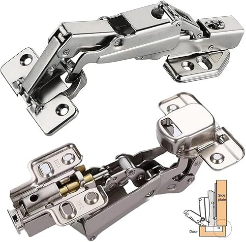 2 Pcs Kitchen Cabinet 165 Degree Full Overlay Hinges Frameless Cabinet Doors Hinges,Soft Close Corner Kitchen Folding Mute Cabinet Hinges