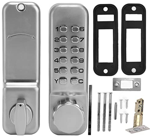 Cerrojo de Puerta con Código Mecánico, Cerradura sin Llave Zinc, Resistente al Agua, Para Puertas de 30-60mm - Seguridad Antibumping, Fácil Instalación, Ideal para Puertas