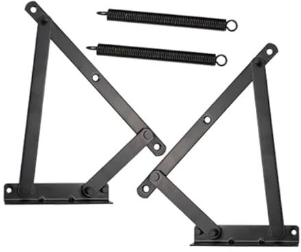 POPETPOP Lift up Sofa Bed Hinge with Spring Support, Self Closing Folding Bed Lid Support Hinge for Storage Boxes and Cabinet Doors, 1 Pair Furniture Hardware for Home Use