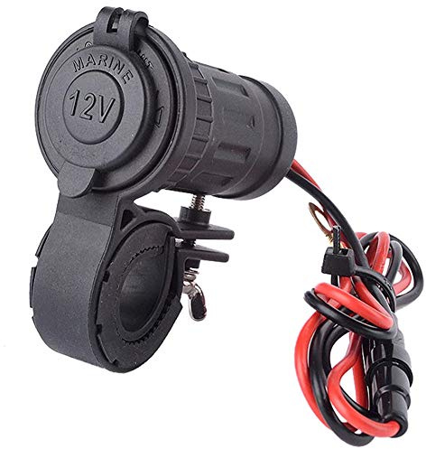 MMOBIEL Caricatore impermeabile per moticiclette accendisigari alta velocità 12V-24V 240W Presa corrente per manubrio motocicletta 22-30MM (0.87-1.18) con adattatore incluso di 60 cm kit connessione