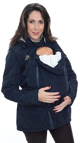 Amarsupiel | Giacca Premaman e Porta Bebè Multifunzionale 5 in 1 | Cappotto Porta Bebè Donna con Cappuccio e Cerniera | Certificato OEKOTEX | Prodotto in UE